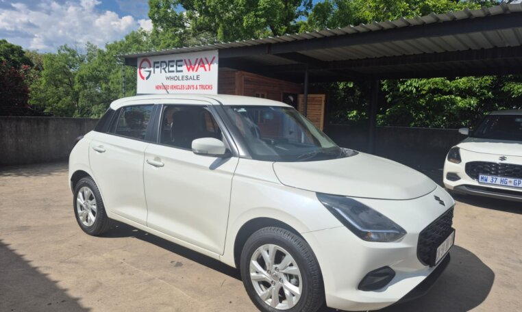 White 2025 Suzuki Swift, exterior side view