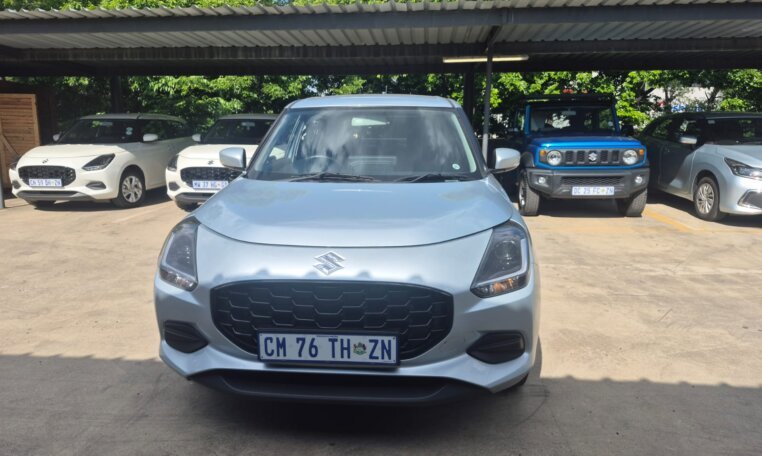 Silver 2025 Suzuki Swift, front view